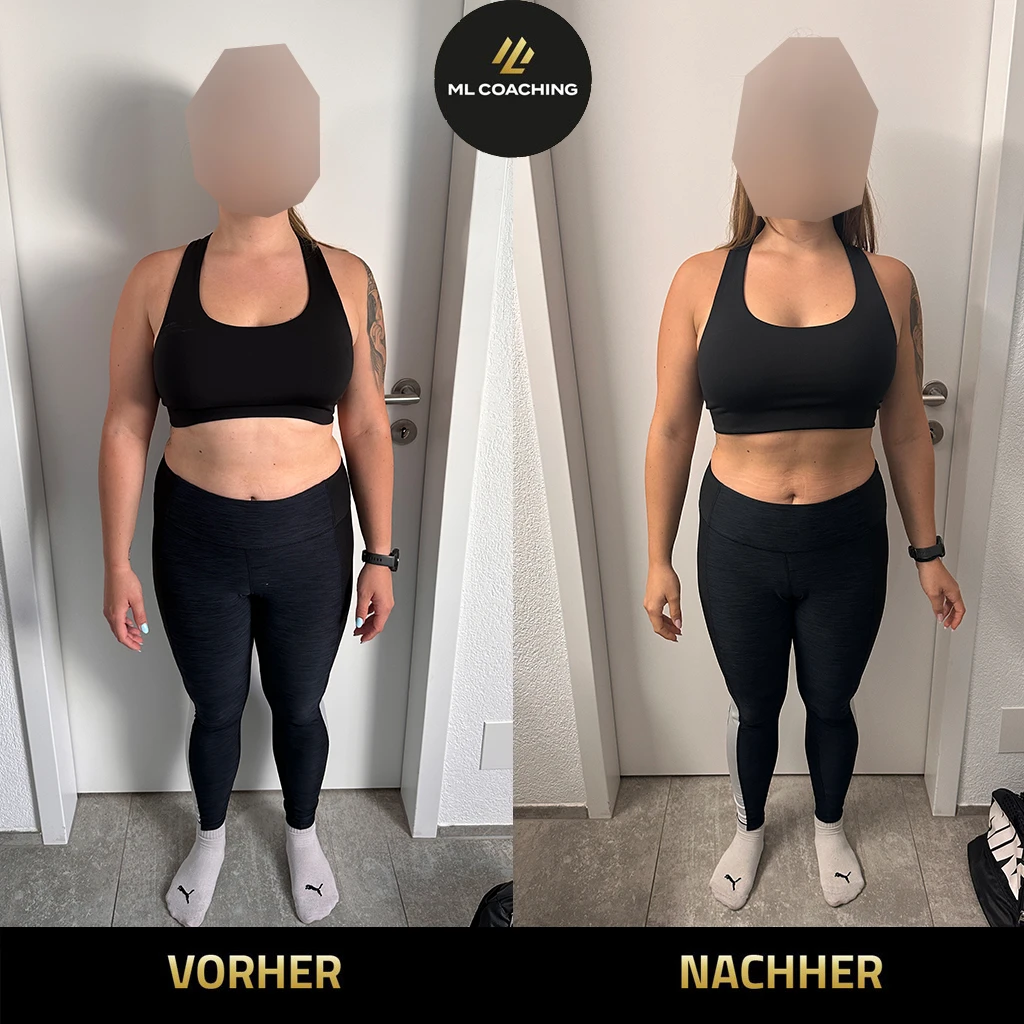 Körpertransformation Vorher-Nachher Vergleich, Klientin von Marco Laterza Zürich